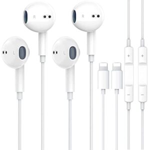 2 pack with apple earbuds for iphone headphones wired earphones with microphone【with apple mfi certified】 noise isolating headsets for iphone 13/12/se/11/xr/xs/x/8/8 plus/7/7plus