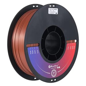 PLA Silk Copper 3D Printer Filament 1.75mm, RongTong 3D Printing Silk PLA 1kg/2.2lb Spool Printing Material, Silky Shiny Metallic Luster Surface Filament, Fits Most FDM 3D Printers