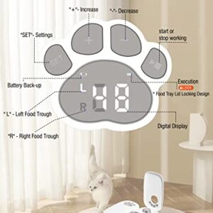 Automatic Cat Feeders 2 Cat, Wet Dry Cat Food Dispenser with 48H Delay, Smart Dog Cat Feeder Automatic with 2 Bowls, Timed Pet Feeder with Locking Design, Programmable Portion Control 2 Meals Per Day