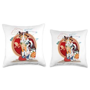 Vietnamese New Year Cat 2023 by NLTS Cat 2023 NAM con Mèo Vietnamese New Year Throw Pillow, 18x18, Multicolor