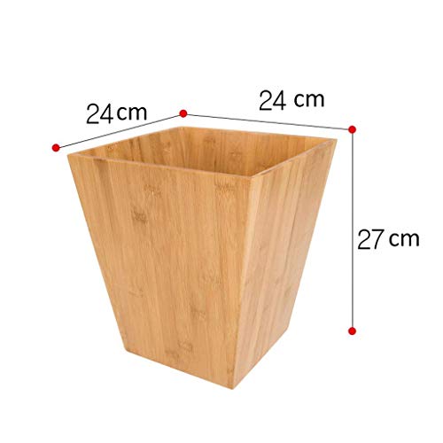 TKFDC Trash can Creative No Lid Solid Wood Trash Can Household Simple Bedroom Living Room Thicker Paper Basket Barrel for Storage (Size : E)