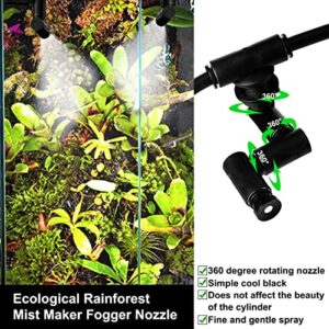 Reptile Mister, Reptile Humidifiers Intelligent Misting System with Timer, 360° Reptile Fogger Terrarium Humidifier for Chameleon Lizard Snake Turtle Frog Amphibian Rainforest Plants