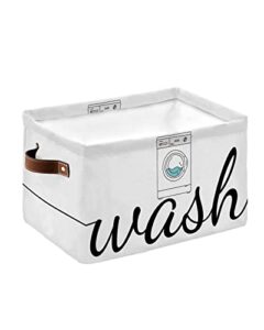 laundry room storage bins 1 pack, large waterproof storage baskets for shelves closet, washing machine to washing clothes storage basket foldable storage box cube storage organizer with handles