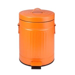 tkfdc lid trash can for home, kitchen, and bathroom garbage (color : orange)