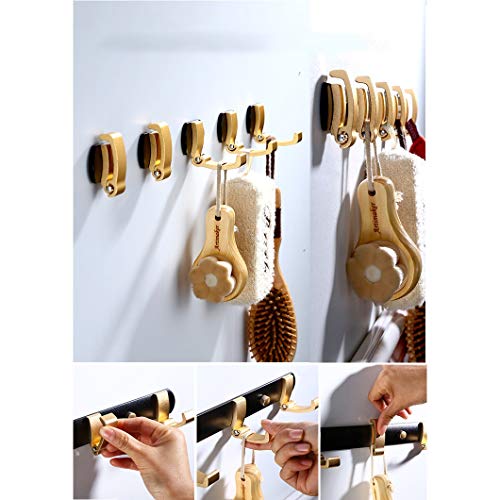 WYKDD Gold Folding Robe Hook Single Hook Towel Hook for Bathroom Coat Hook Hanger Clothes for Bedroom Hanger Set for Kitchen Door Hook