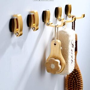 WYKDD Gold Folding Robe Hook Single Hook Towel Hook for Bathroom Coat Hook Hanger Clothes for Bedroom Hanger Set for Kitchen Door Hook