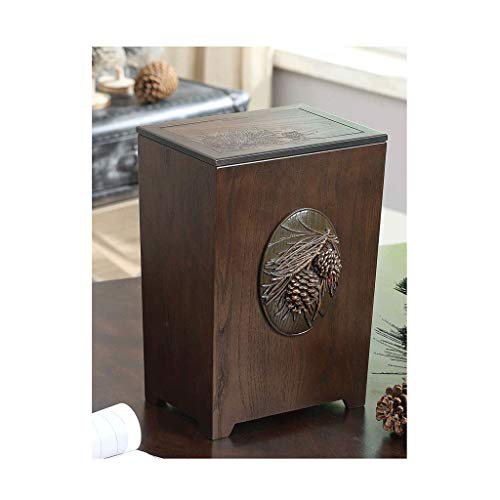 TKFDC Wooden Trash Can, Simple Creative Japanese Style Trash Can Home Living Room Bedroom Office Storage Bucket Trash Can