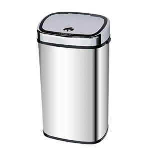 tkfdc stainless steel automatic trash can with odor-absorbing filter, wide opening sensor kitchen trash bin (color : white-fruit peach5)