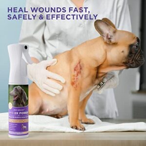 HICC Dog Wound & Skin Care Spray, HOCl Formula Skin Repair & Healing Spray for Minor Cuts, Scrapes, Rashes, Hot Spots Treatment, Soothe Itching, Safe for All Animals, 10.1 Ounces