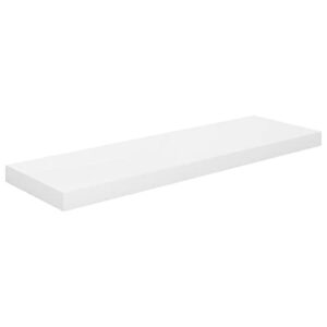 CKioict Floating Wall Shelves 2 pcs High Gloss White 31.5"x9.3"x1.5" MDF, Simple Storage Home Decor Wall Mounted, Display Wall Shelf for Organize Bedroom, Living Room, Kitchen, Bathroom