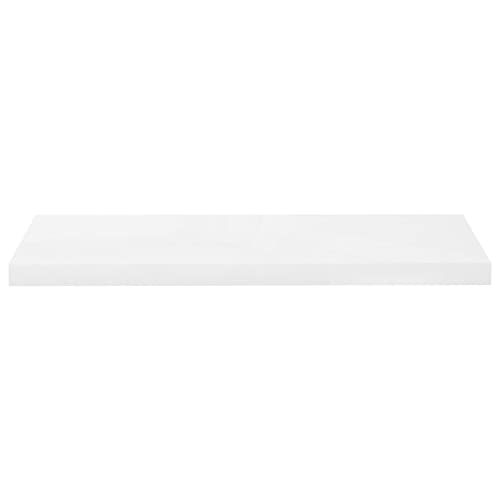 CKioict Floating Wall Shelves 2 pcs High Gloss White 31.5"x9.3"x1.5" MDF, Simple Storage Home Decor Wall Mounted, Display Wall Shelf for Organize Bedroom, Living Room, Kitchen, Bathroom