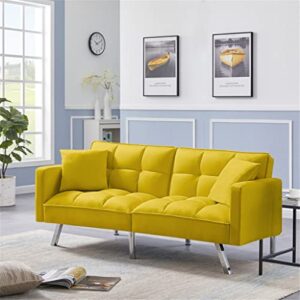 SLNFXC Futon Sofa Bed, Mid-Century Convertible Couch Loveseat Sleeper for Small Space,