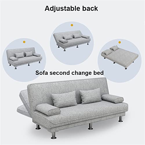 JHKZUDG Fabric Sofa Bed, with Chrome Legs Convertible Folding Sofa Bed, 3 Angles Adjustable Back,for Compact Living Spaces,Apartments Office Dorms,Green,180 × 62 × 78cm