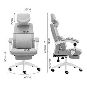 LUKEO Minimalist Fashion Leisure Chair Computer Chair Seat Swivel Chair Cotton and Linen Office Chair