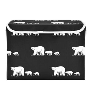 innewgogo polar bear storage bins with lids for organizing baskets cube with cover with handles oxford cloth storage cube box for pets toys