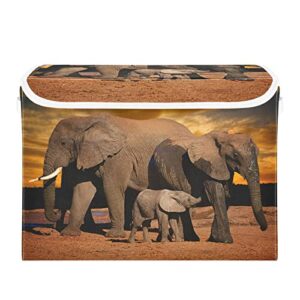 innewgogo african elephant storage bins with lids for organizing closet organizers with handles oxford cloth storage cube box for pets toys