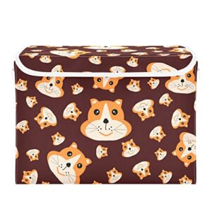 innewgogo cute fox storage bins with lids for organizing large collapsible storage bins with handles oxford cloth storage cube box for car