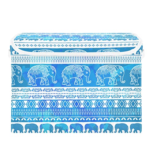 Elephants Storage Bins with Lids for Organizing Lidded Home Storage Bins with Handles Oxford Cloth Storage Cube Box for Toys