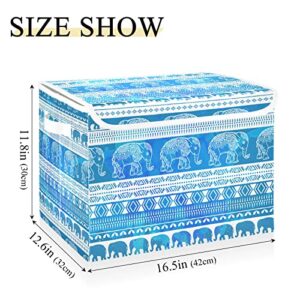 Elephants Storage Bins with Lids for Organizing Lidded Home Storage Bins with Handles Oxford Cloth Storage Cube Box for Toys