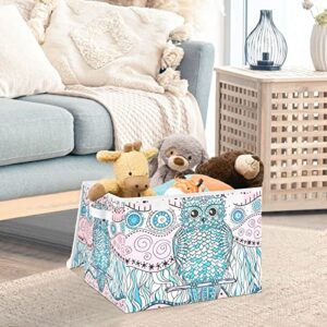 innewgogo Mandala Owl Storage Bins with Lids for Organizing Storage Baskets with Handles Oxford Cloth Storage Cube Box for Dog Toys