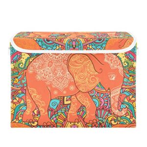 innewgogo elephant african storage bins with lids for organizing dust-proof storage bins with handles oxford cloth storage cube box for living room