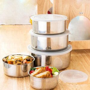 azxy food containers with lids airtight, 5 pcs stainless steel home kitchen food container storage mixing bowl set new years eve party supplies 2023