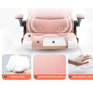 TFIIEXFL Office Chairs Pink Desk Chair with Arms PU Leather Computer Chair for