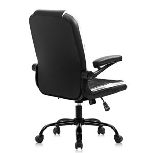 TFIIEXFL Office Chairs Desk Chair Black Leather Computer Armchair for Man and Women