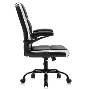 TFIIEXFL Office Chairs Desk Chair Black Leather Computer Armchair for Man and Women