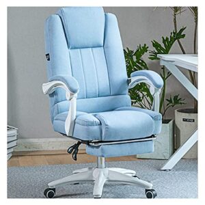 TFIIEXFL Fabric Computer Chair Soft Office Chair Reclining Girl Cotton Chair 360 Degree Rotating Game Chair Rest Chair