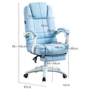 TFIIEXFL Fabric Computer Chair Soft Office Chair Reclining Girl Cotton Chair 360 Degree Rotating Game Chair Rest Chair