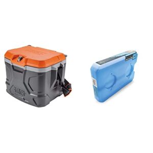 klein tools 55600 work cooler, 17-quart lunch box & camco large currituck reusable freezer cold pack for coolers and lunch boxes these cool ice packs, blue