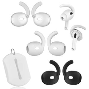 3 pairs airpods pro 2nd generation ear hooks anti-slip ear covers silicone accessories, added storage pouch, ear wings accessories for apple airpods pro gen 2 (3 pairs, mixed colors)