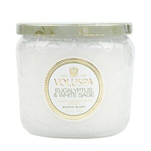 VOLUSPA Maison Blanc Petite Jar Candle, Eucalyptus & White Sage