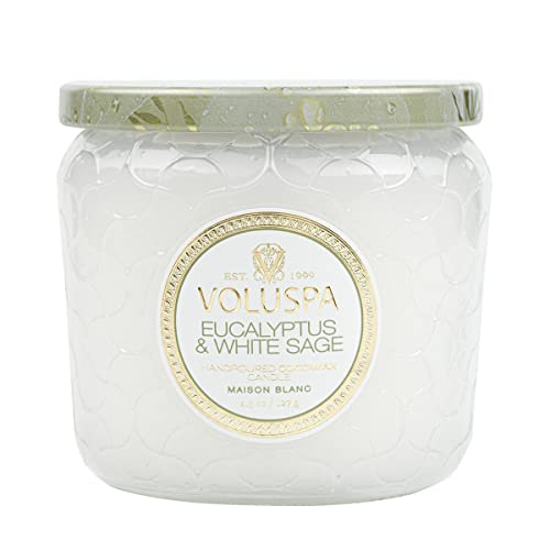 VOLUSPA Maison Blanc Petite Jar Candle, Eucalyptus & White Sage