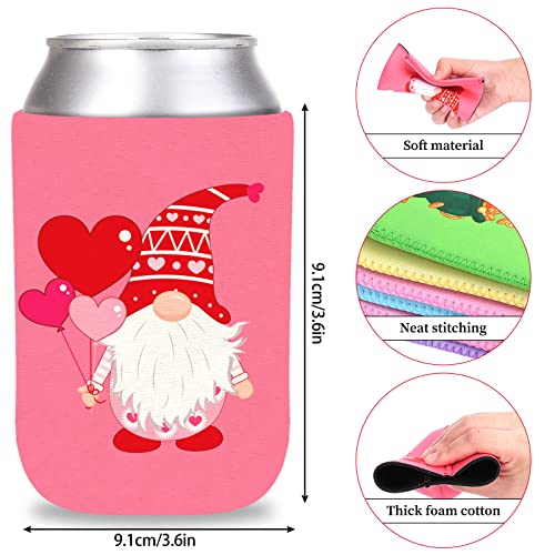Whaline 12Pcs Can Sleeves St. Patrick's Day Easter Neoprene Can Cooler Cover 12 Designs Reusable Holiday Themed Thermocooler Valentines Bottle Sleeve for Beverages Cans Party Supplies