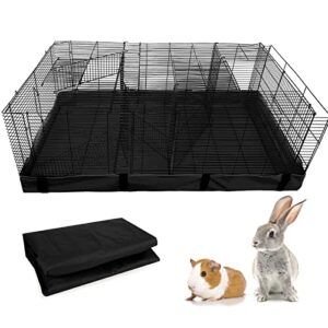 lingsfire guinea pig cage liners, reusable guinea pig bedding accessories oxford cloth bottom reusable cage liners for guinea pigs rabbits, 47 x 24 x 3.5 inches（black）