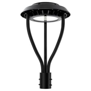 kinsng led post top light with photocell sensor, led circular area light dlc etl listed 80w 11,200lm 5000k daylight[equivalant to 300w] outdoor post pole light ip65 for street yard pathway garden