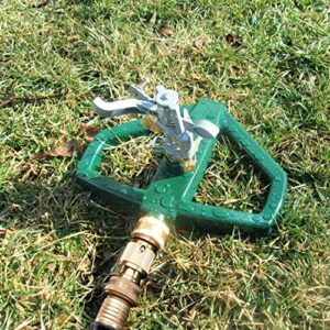 Sprinklers for Yard - AINEED Water Sprinkler for Lawn with Metal Base, Pulsating Impact Lawn Sprinklers for Yard Large Area, Garden Hose Sprinklers System with Sprinkler Head