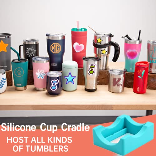 Cup Cradle for Crafting Tumblers, Tumbler Vinyl Holder for Vinyl Decals, Tumbler Supplies with Felt Edge Squeegee for Decals on Cups and Bottles