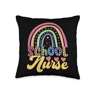 school nurse gifts for nurses nursing merch school nurse throw pillow, 16x16, multicolor