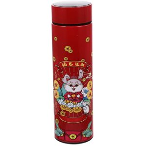 lifkome double insulated water bottle vacuum insulated bottle 2023 chinese new year water bottle year of the rabbit tumbler thermal mug for coffee tea milk hot drinkings lid color 2