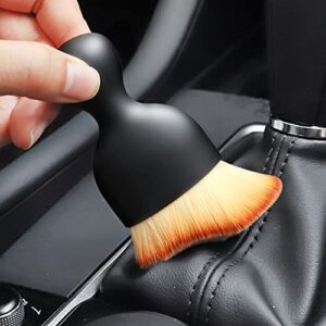 Luoximo 2 Pack Auto Detailing Brush - Soft Bristles Dusting Tool for Interior Exterior Dashboard, AC Vents, Leather, Engines,Scratch-Free (Brown)