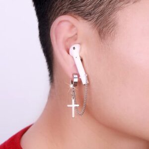 LRGKMCWTOB Anti-Lost Earrings Hook for Airpods AirPods Pro Anti Lost Ear Clips Pendant for Women and Men Earring Hanging Chain for Suitable for Hiking/Jogging/Running/Gym 1PCS (Ear Buckle)