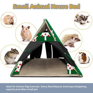 RATGDN Small Pet Hideout Christmas Tree Hamster House Guinea Pig Playhouse for Dwarf Rabbits Hedgehogs Chinchillas