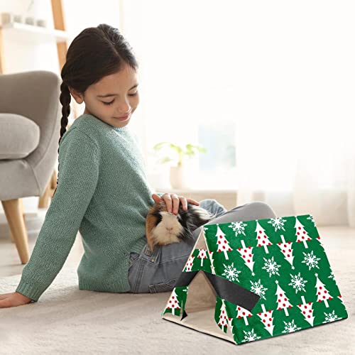 RATGDN Small Pet Hideout Christmas Tree Hamster House Guinea Pig Playhouse for Dwarf Rabbits Hedgehogs Chinchillas