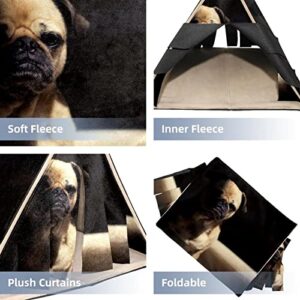 RATGDN Small Pet Hideout Beautiful Male Pug Puppy Dog Hamster House Guinea Pig Playhouse for Dwarf Rabbits Hedgehogs Chinchillas