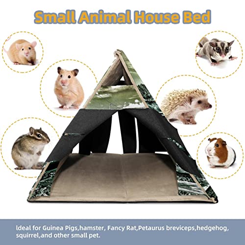 RATGDN Small Pet Hideout Train Station Hamster House Guinea Pig Playhouse for Dwarf Rabbits Hedgehogs Chinchillas