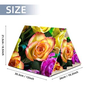 RATGDN Small Pet Hideout Colorful Flower Rose Hamster House Guinea Pig Playhouse for Dwarf Rabbits Hedgehogs Chinchillas