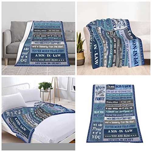 Sqovulw Son in Law Gifts from Mother in Law, Gifts for Son in Law Christmas Blanket, Gift Ideas for Son-in-Law, Best Son in Law Gifts Throw Blanket 60x50 Inch